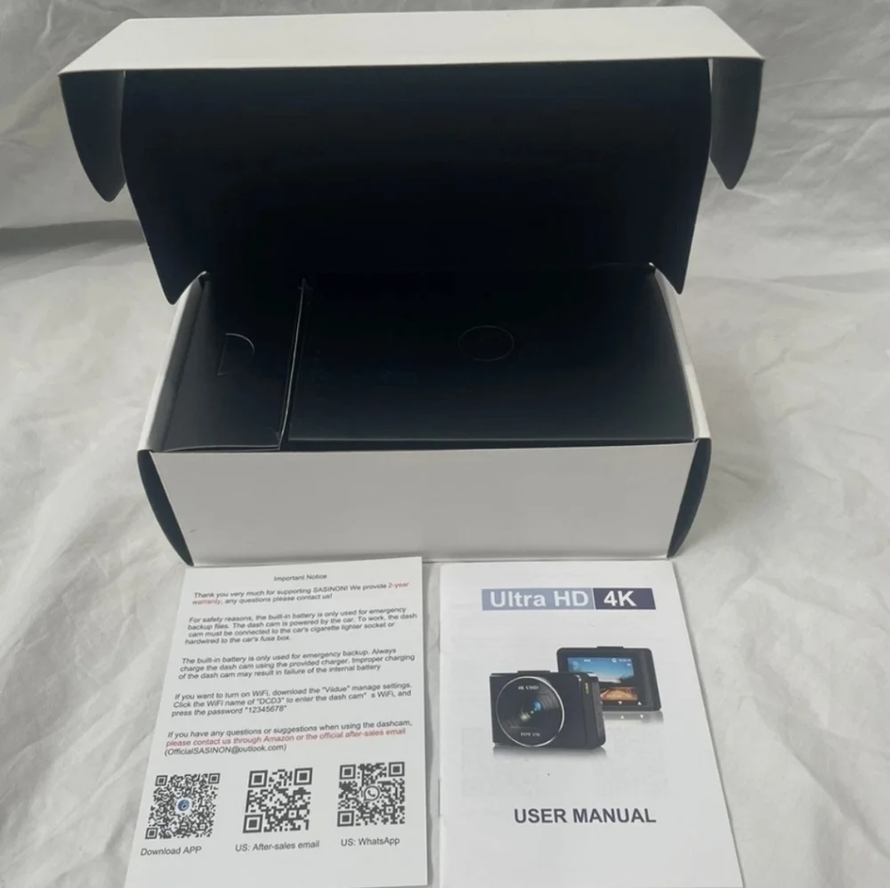 Wi-Fi Enabled 4K Ultra HD Dash Camera - Black